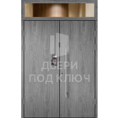 Подъездная дверь МДФ с верхней фрамугой ДПК-13861