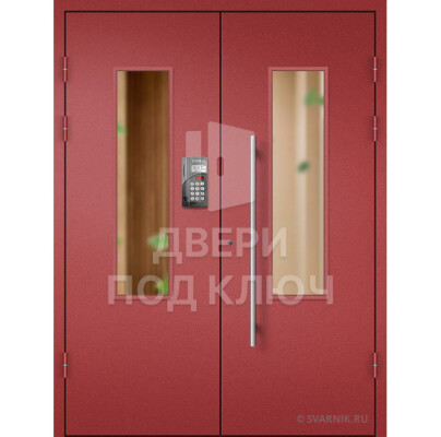 Подъездная стальная дверь с остеклением ДПК-13736